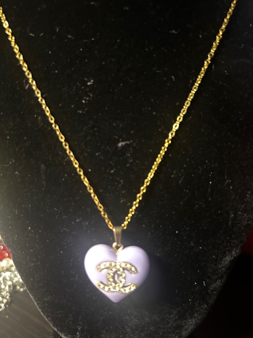 Charmed  Heart Pendant Necklace - Lavender(stamped)